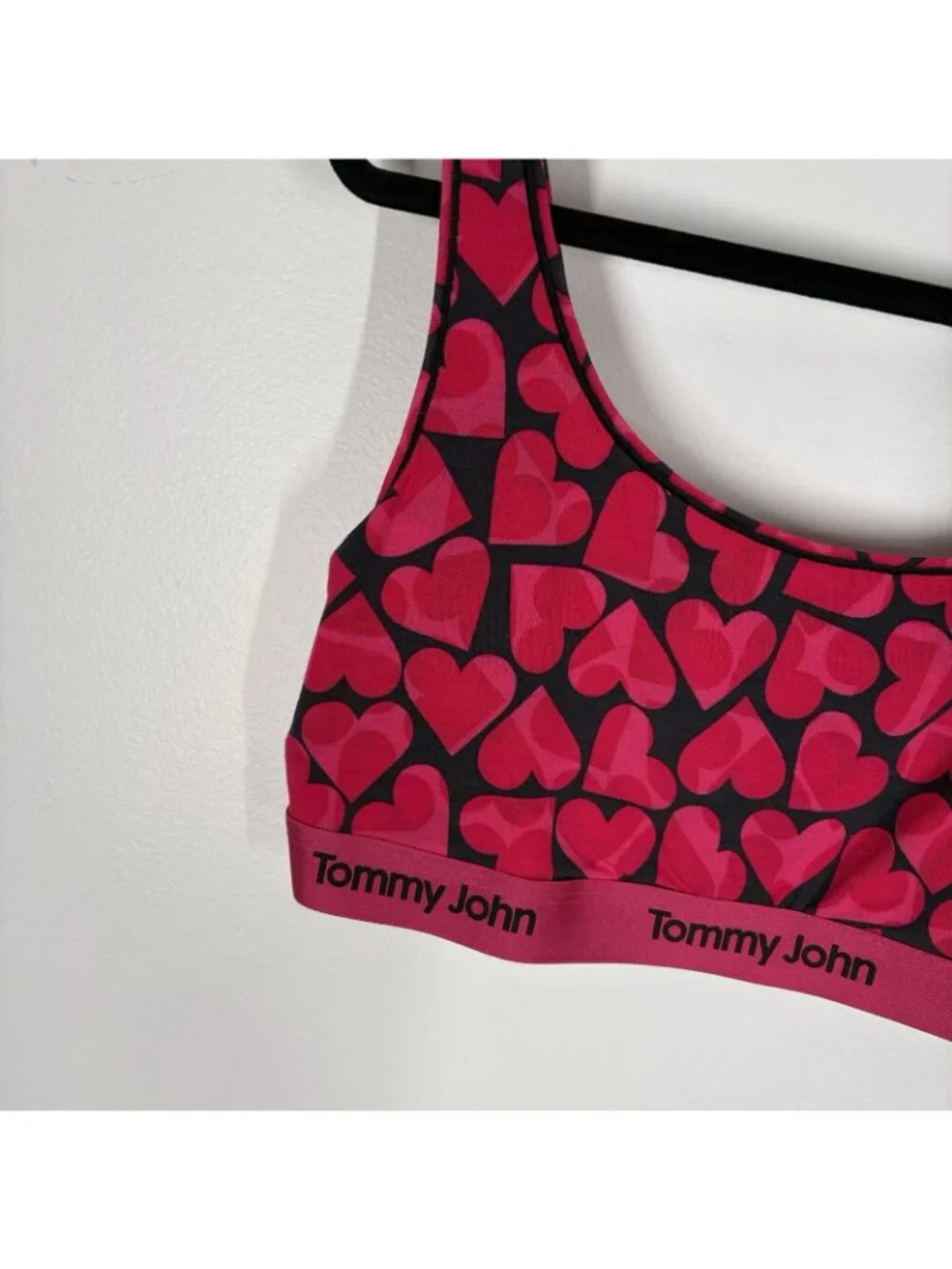 Tommy John Women Size XL Cropped Hearts Soft Second Skin Scoop Bralette NWT